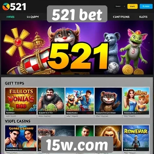Variedade de jogos disponíveis no site 521 bet